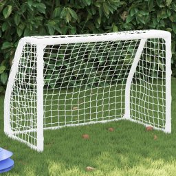 Gossi porti de fotbal de copii 2 buc., cu minge alb 64x35x48 cm metal