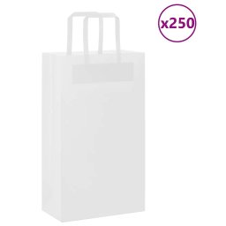 Gossi pungi de hartie 250 buc cu manere albe 21x11x36 cm