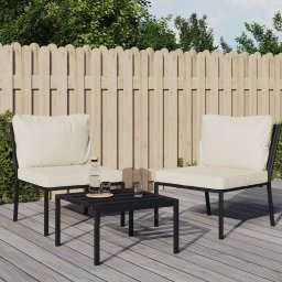 Gossi scaune de gradina cu perne nisipiu, 2 buc., 60x74x79 cm, otel