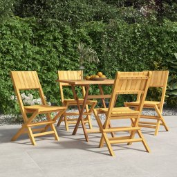 Gossi scaune de gradina pliante, 4 buc., 47x61x90 cm, lemn masiv tec