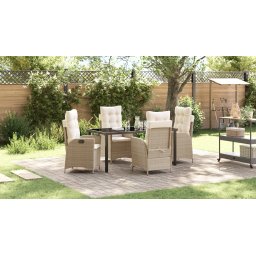 Gossi set de 5 mobilier de gradina cu perne bej ratan sintetic