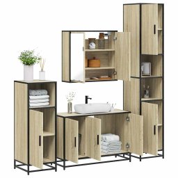 Gossi set de mobilier de baie din 4 piese din lemn de stejar sonoma