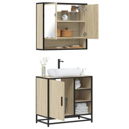 Gossi set mobilier de baie, 2 piese, stejar sonoma, lemn prelucrat