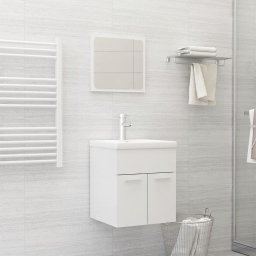 Gossi set mobilier de baie, alb extralucios, lemn prelucrat