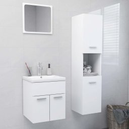 Gossi set mobilier de baie, alb, lemn prelucrat