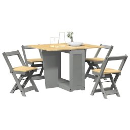 Gossi set mobilier tip fluture corona, pliabil 5 piese gri lemn pin