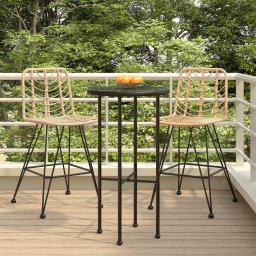 Gossi taburete de bar, 2 buc., 45x56x103,5 cm, ratan pe si otel