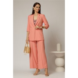 Compleu DY Fashion roz somon din sacou si pantalon