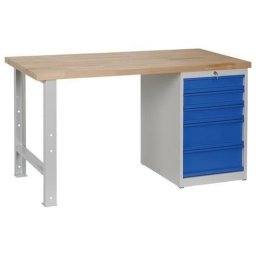 Masa de atelier Weld cu 5 sertare, 84 x 150 x 68,5 cm, gri