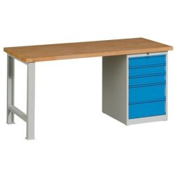 Masa de atelier Weld cu 5 sertare, 84 x 170 x 68,5 cm, gri