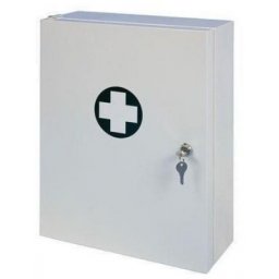 Trusa metalica de prim ajutor, de perete, cu cheie, 45 x 35 x 15, continut BIROU