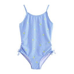 Next Costum de baie întreg albastru deschis / galben lămâie / alb