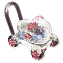 Marturie carut cristal roz 4cm