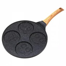 Tigaie pentru mini clatite Kinghoff KH 1666, 26,5 cm, Acoperire din marmura, Inductie, Negru
