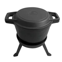 Vas de gatit din fonta 3 in 1 Kinghoff KH 1733, Vanatoresc, 8 L, Emailat, Negru