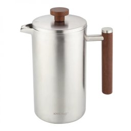 Presă franceză pentru cafea / ceai Kinghoff KH 1995, 1 l, Oțel inoxidabil, Pereți dubli, Inox
