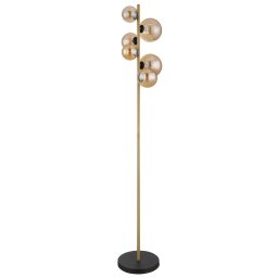 Lampadar Riha 56135-6S, 6x3,5W G9 LED, H:155 cm, negru, alamă, ambră