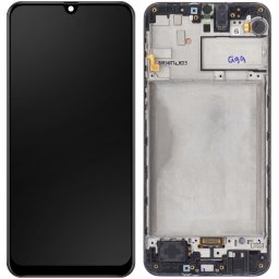 Piese si componente Display cu Touchscreen Samsung Galaxy M21 M215, cu Rama, Negru, Service Pack GH82-22509A