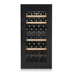 Vitrina de vin incorporabila Vinidor EWTgb 2383, sticla neagra, 2 zone de temperatura individuala, protectie UV, 171 l, 51 sticle