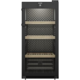 Vitrine frigorifice WPbl 4201, 272 l, 142 sticle, Clasa E, Rafturi lemn, Control electronic, Touch Display, H 128,4 cm, Negru
