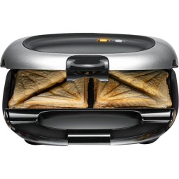 Sandwich maker ST 1000, 1000 W, 4 sandwich-uri, Negru/Argintiu