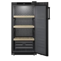 Vitrina de vinuri WSbl 4201 GrandCru, 141 sticle, 267 l, EasyFill, HumiditySelect, SelfClosing Door, TempProtect Plus, Clasa D