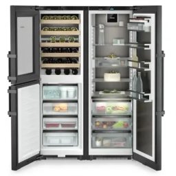 Side-by-Side Combina frigorifica Side by Side Liebherr XRCbs 5295 Peak, BioFresh Professional, NoFrost, HydroBreeze, 689 l, IceMaker, Sertar Meat & Dairy, InfinitySpring, BlackSteel