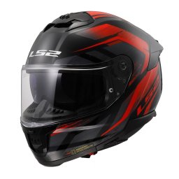 Casca LS2 Helmets Stream II Fury - Integrală, negru/roșu mat, Ochelari soare incluși, ECE 22.06