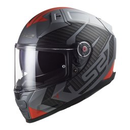 Casca LS2 Helmets Vector II Splitter - Integrală, gri titan/rosu mat, Pinlock și ochelari soare incluși, ECE 22.06