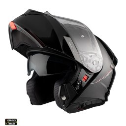 Casca MT Helmets Genesis SV - Flip-up, negru lucios, ochelari soare incluși, ECE 22.06