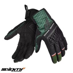 Manusi moto Seventy Degrees SD-N60 Two Stroke - barbati, vara, naked/adventure, degete tactile, negru/verde/rosu