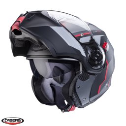 Casca Caberg Duke Evo Move - Flip-up, negru/rosu mat, Pinlock și ochelari soare incluși, ECE 22.06