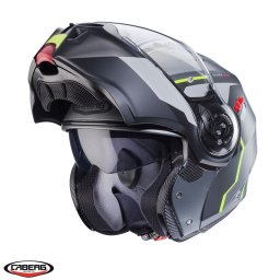 Casca Caberg Duke Evo Move - Flip-up, negru/galben fluor mat, Pinlock inclus, ECE 22.06