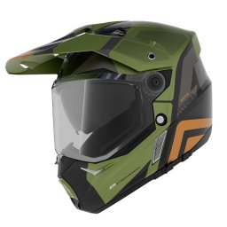 Casca Axxis Wolf DS Hydra - Adventure, verde mat, Ochelari soare incluși