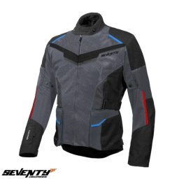 Geaca moto Seventy Degrees SD-JT70 Atacama - barbati, vara, impermeabila, touring/adventure, gri/albastru/rosu