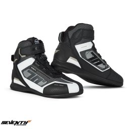 Ghete moto Seventy Degrees SD-BR3 Veloce Pro - barbati, racing, negru/alb