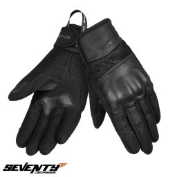 Manusi moto piele Seventy Degrees SD-C36 Icon - barbati, vara, urban, degete tactile, negru