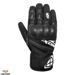 Manusi moto piele Ixon MS Rage MS - barbati, vara/iarna, impermeabile, sport/roadster, degete tactile, negru/alb