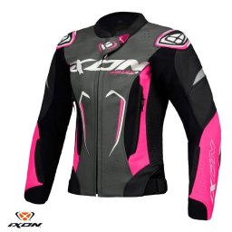 Geaca moto piele Ixon Vortex 3 LS - dama, vara, racing, alb