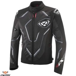 Geaca moto Ixon Demoniak MS - barbati, vara, impermeabila, roadster/racing, negru/alb
