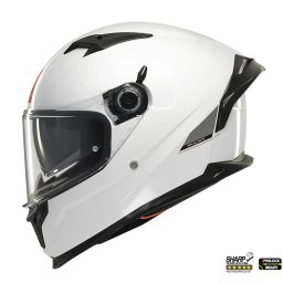 Casca MT Helmets Braker SV - Integrală, alb lucios, Ochelari soare incluși, ECE 22.06