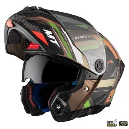 Casca MT Helmets Atom 2 SV Bast - Flip-up, mat, Ochelari soare incluși, ECE 22.06