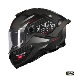Casca MT Helmets Thunder 4 SV Luminence - Integrală, negru/gri mat, Ochelari soare incluși, ECE 22.06