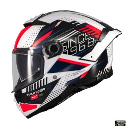 Casca MT Helmets Thunder 4 SV Luminence - Integrală, alb/rosu/albastru lucios, Ochelari soare incluși, ECE 22.06