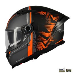 Casca MT Helmets Braker SV Charm - Integrală, negru/portocaliu mat, Ochelari soare incluși, ECE 22.06