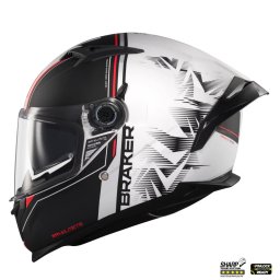 Casca MT Helmets Braker SV Charm - Integrală, alb, negru mat, Ochelari soare incluși, ECE 22.06