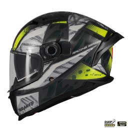 Casca MT Helmets Braker SV Fury - Integrală, gri/galben lucios, Ochelari soare incluși, ECE 22.06