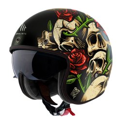 Casca MT Helmets Le Mans 2 S SV Breakout - Open face, rosu lucios, Ochelari soare incluși, ECE 22.06