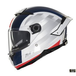 Casca MT Helmets Thunder 4 SV Treads - Integrală, alb/rosu/albastru lucios, Ochelari soare incluși, ECE 22.06