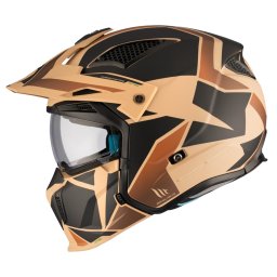 Casca MT Helmets Streetfighter SV S P1R - Adventure, maro mat, Ochelari soare incluși, ECE 22.06